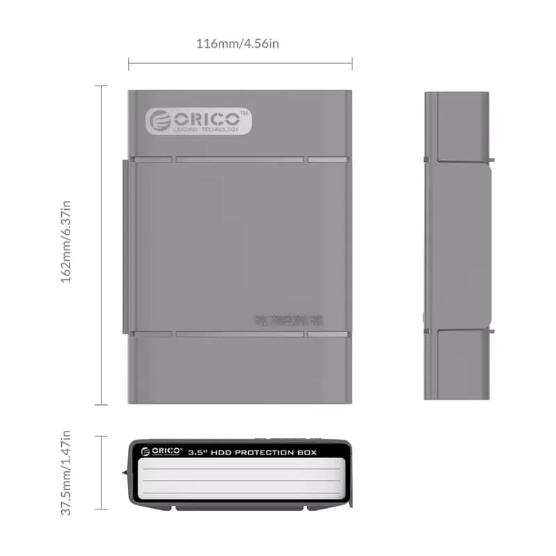 حقيبة تخزين مضادة للصدمات ORICO PHP-35 لصندوق القرص الصلب 3.5 بوصة، غطاء واقي مع وظيفة مقاومة للماء - 6