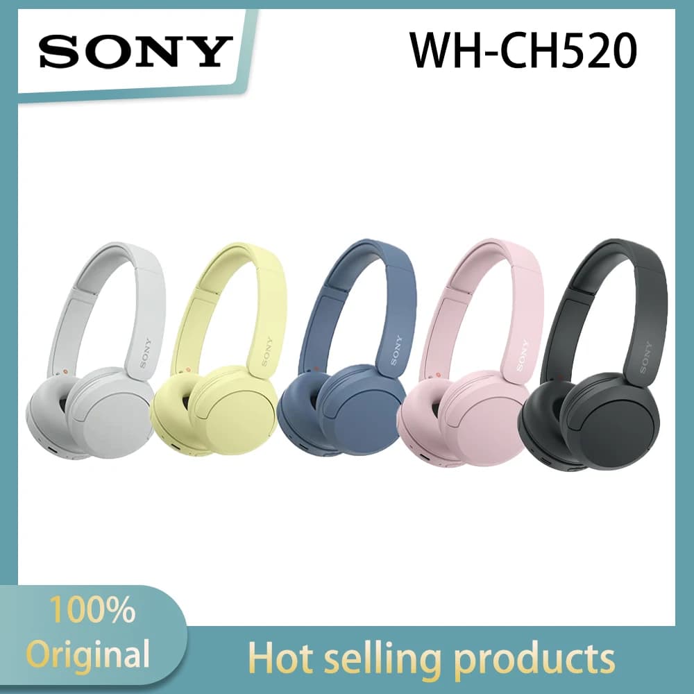 SONY WH-CH520 Efficient Wireless Headwear Bluetooth Earphones Comfortable to Wear Music Earphones with 8 Preset Sound Effects to