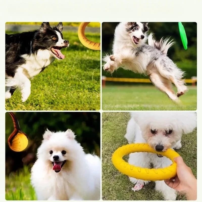 Dog Ring Toys Indestructible Chewing Flying Floating Training Tools Fetch for Small Medium Large Dogs Throwing Catching Flying - 3