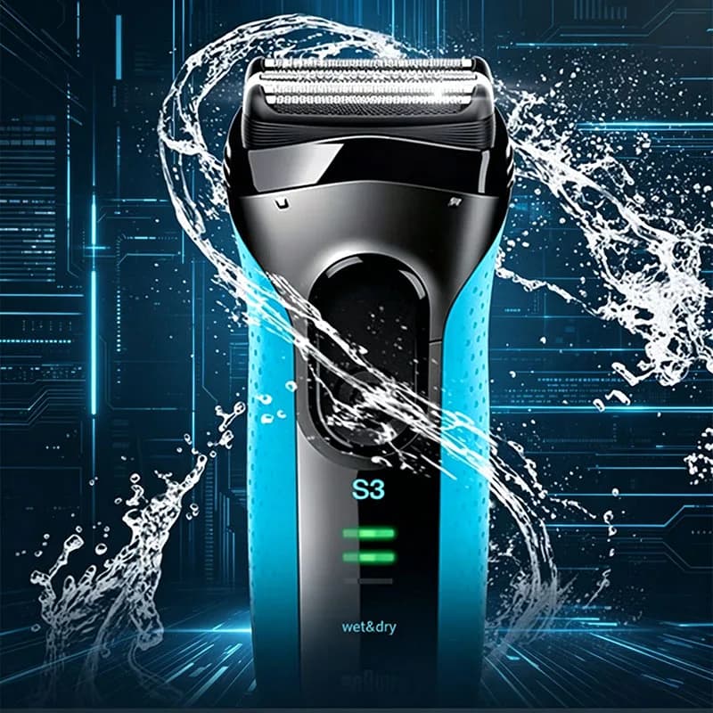 Braun 3040S Electric Shaver Wet Dry Full Body Wash Shaving Razor Sideburns Trimmer 5-Minute Fast Charging Shaving Razor - 3