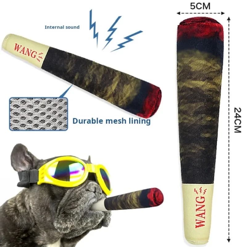 Dog Joint Toys Funny Interactive Dog Cigar Design Plush Squeaky Pet Toys Grinding Teeth Creative Chew Toy For Small Medium Dog - 4