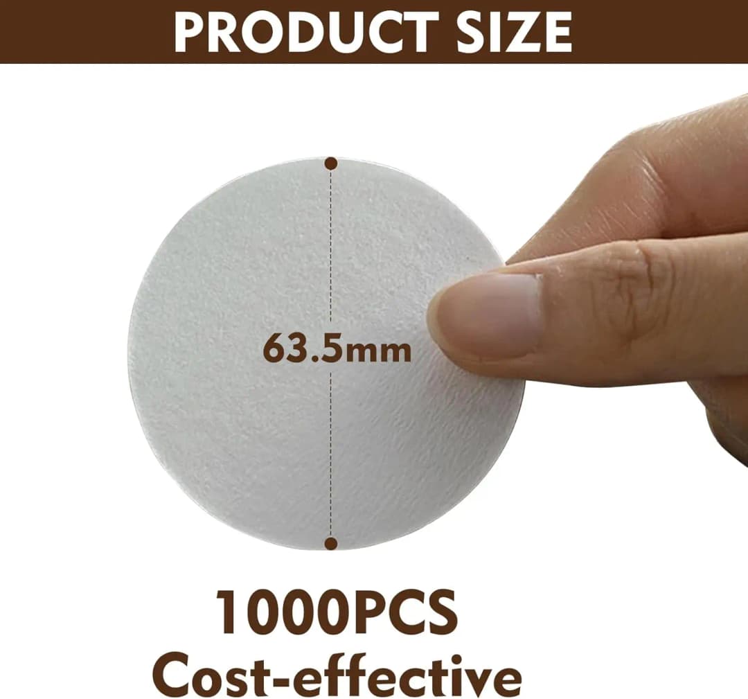 فلاتر قهوة مستديرة، متوافقة مع صانع القهوة Aeropress Bialetti Moka Pot صانع الإسبريسو Bialetti Moka Pot (500 قطعة/1000 قطعة) - 3