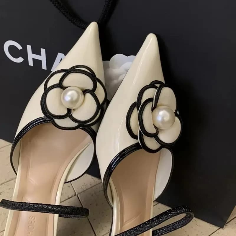 2025 Flower Pointed Toe High Heels Women Luxury Designer Sandals Female Summer Elegant Fashion Pumps Flower Mule Slippers Women - 3