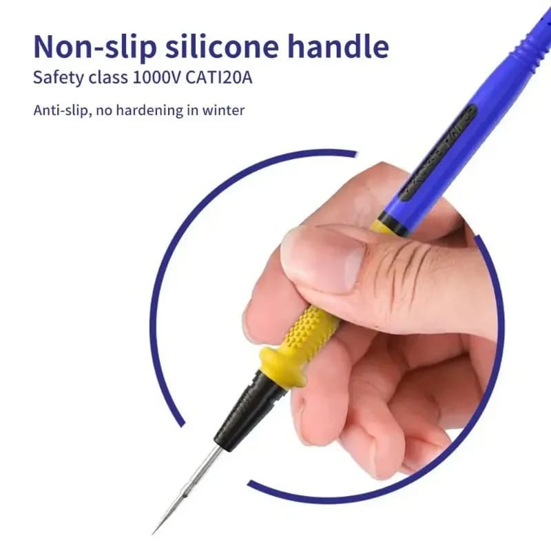 MECHANIC P40 Stainless Steel Probe Test Lead Wire 0.2mm High Precision Needle 1000V 20A for Multimeter Universal Tester Pen Tool - 4