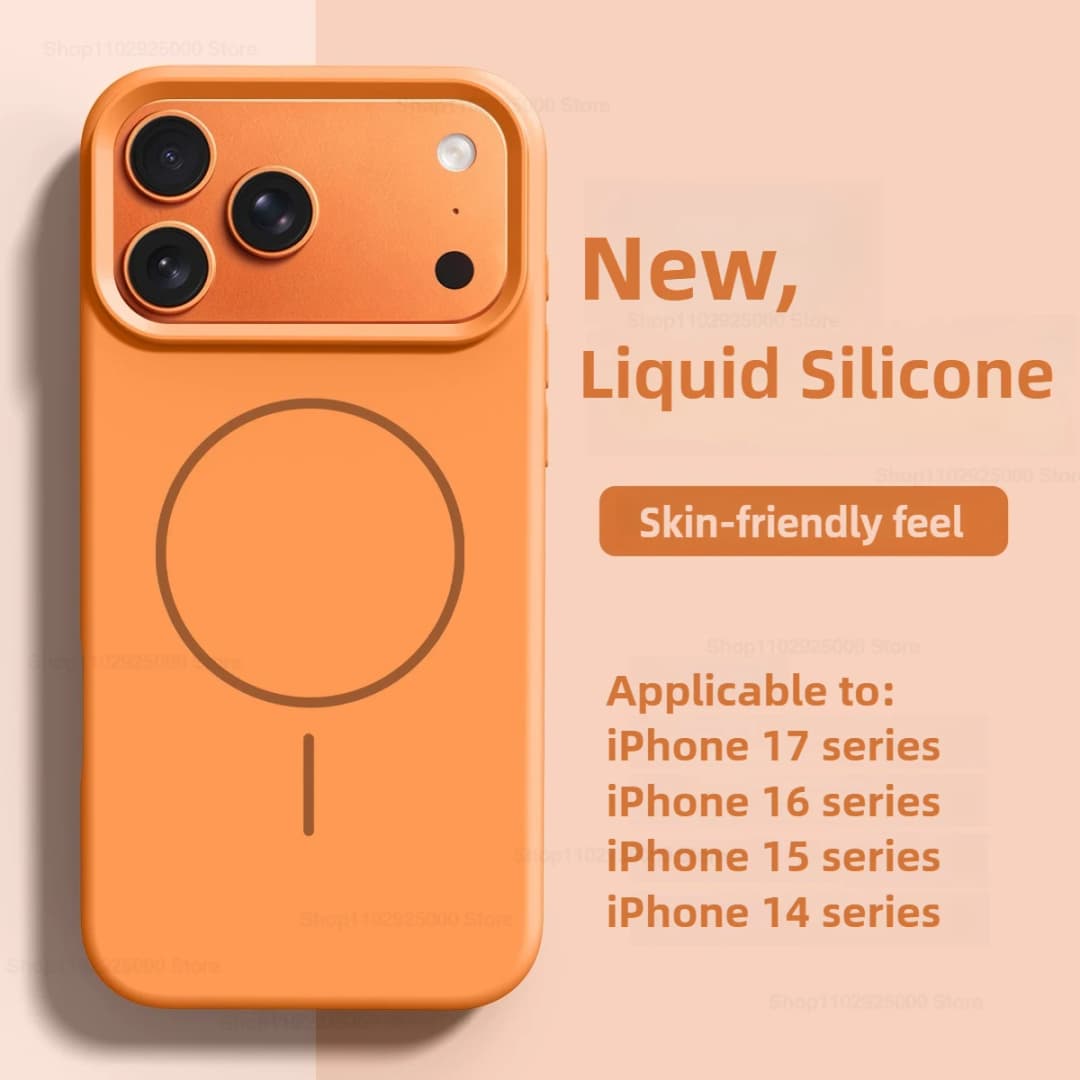 Magnetic Original Liquid Silicone Case For iPhone 12 13 14 15 16 17 Pro Max For Magsafe Cases For iPhone 17 Air Phone Back Cover - 2