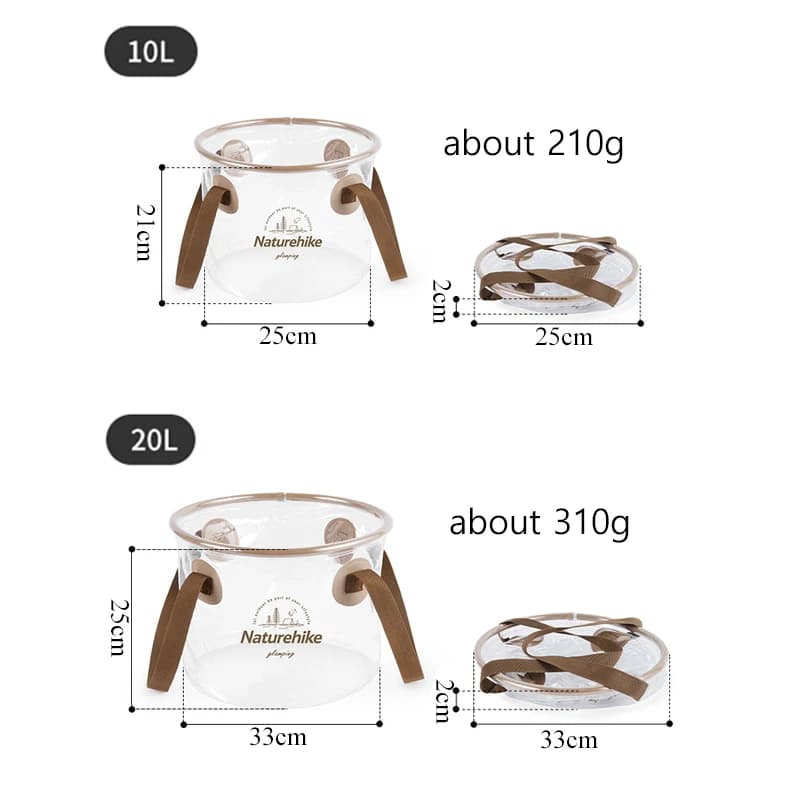 Naturehike Foldable 20L Round Bucket Outdoor Bbq Travel Portable Collapsible Water Container Storage Bucket Camping Equipment - 5