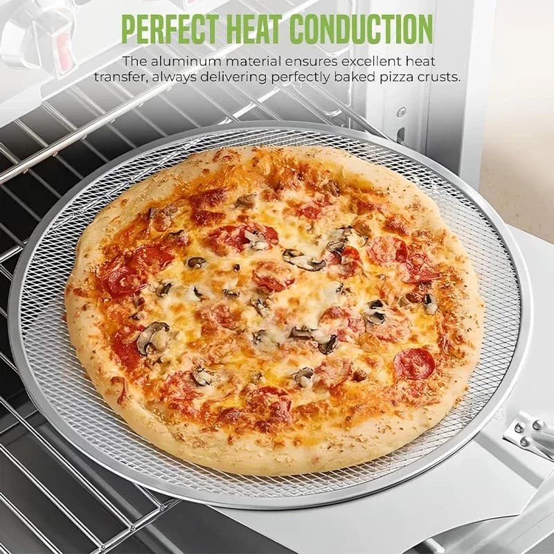 الألومنيوم البيتزا عموم 6/8/10/12/14 بوصة البيتزا الخبز شاشة شبكة صينية البيتزا مع ثقب لفرن خبز في الهواء الطلق الشواء حصيرة - 5