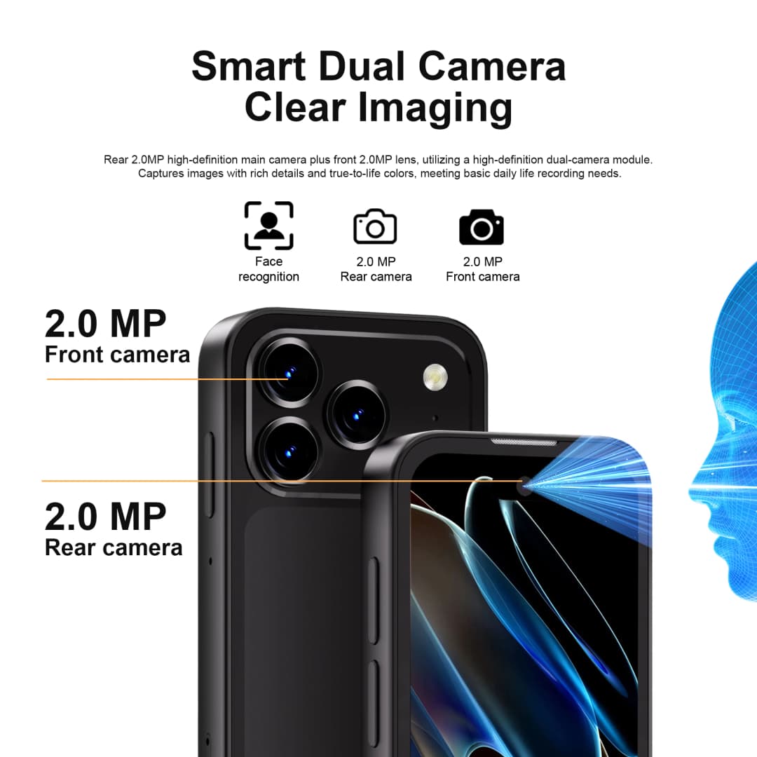 سيرفو 17 PRO MAX هاتف ذكي صغير بشاشة 3.75 بوصة، 3G WCDMA، ثنائي الشريحة، GPS، فتح بالوجه، أندرويد - 5