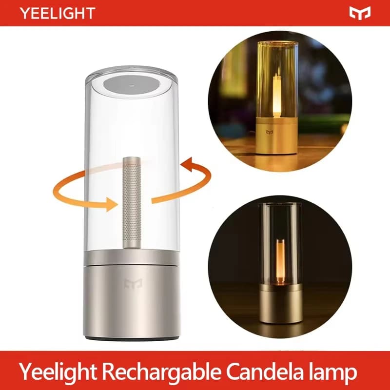مصباح Yeelight Candela LED لإضاءة ليلية، دوار لضبط المزاج، إضاءة تشبه التنفس، خافتة بدون مراحل