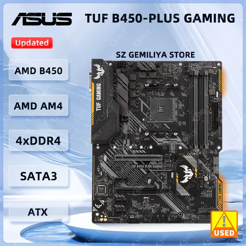 ASUS TUF B450-PLUS GAMING B450 Motherboard Socket AM4 DDR4 128GB support Ryzen 5 5600 5500 PRO 1200 3600 1600 cpu M.2 ATX