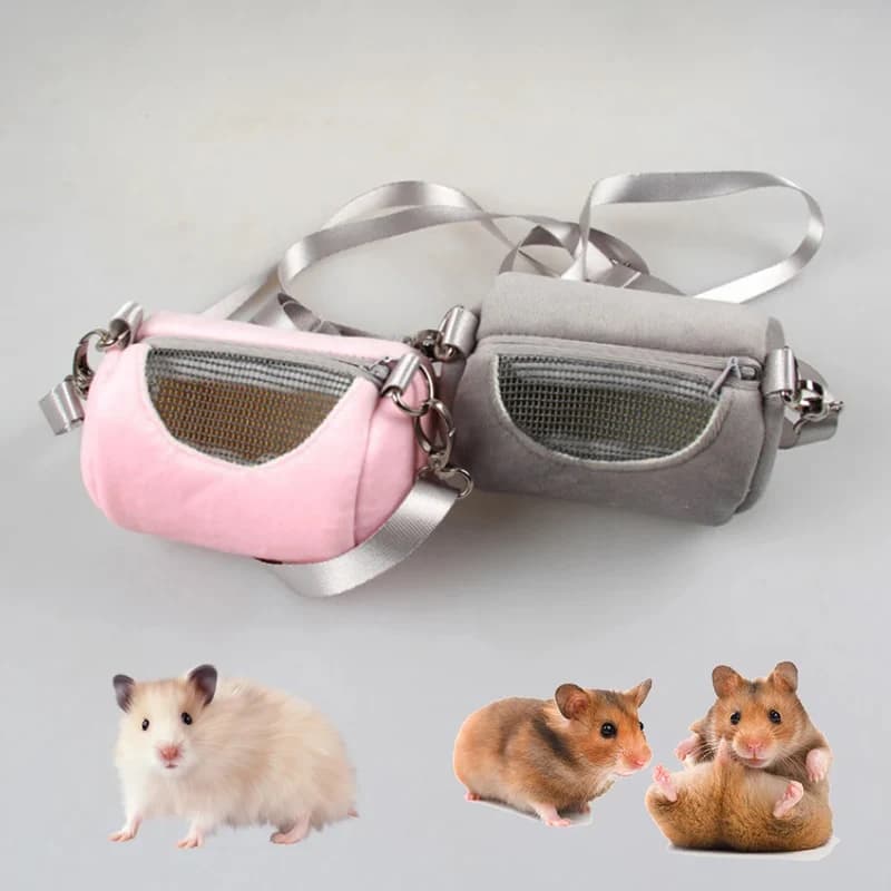 Hamster Carrier Bag Pet Cage Cross Body Accessories Cylinder Design Soft Practical House Travel Portable Squirrel Visible Mesh
