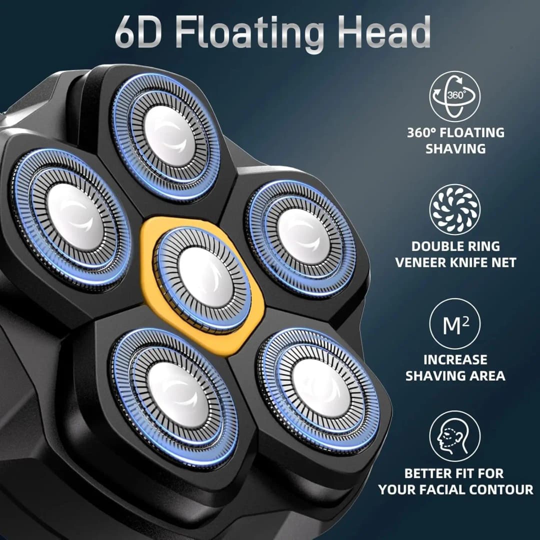 Replaceable Blade for FK-8750 Head Shaver 6D Magnetic Razor Head Waterproof Stainless Steel Razor Blade for Head Shavers - 2