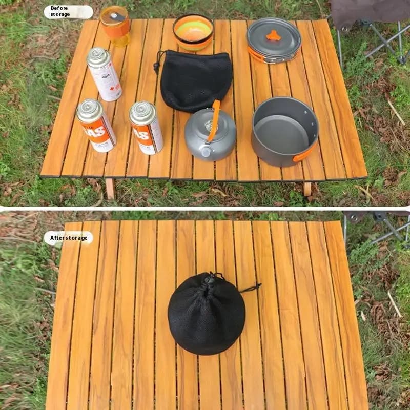 جيب بسحّاب لأكواب الماء وأدوات المائدة، منظم تخييم خارجي، حقائب حماية تخزين، حقيبة شبكية محمولة لأدوات المائدة للنزهات - 5