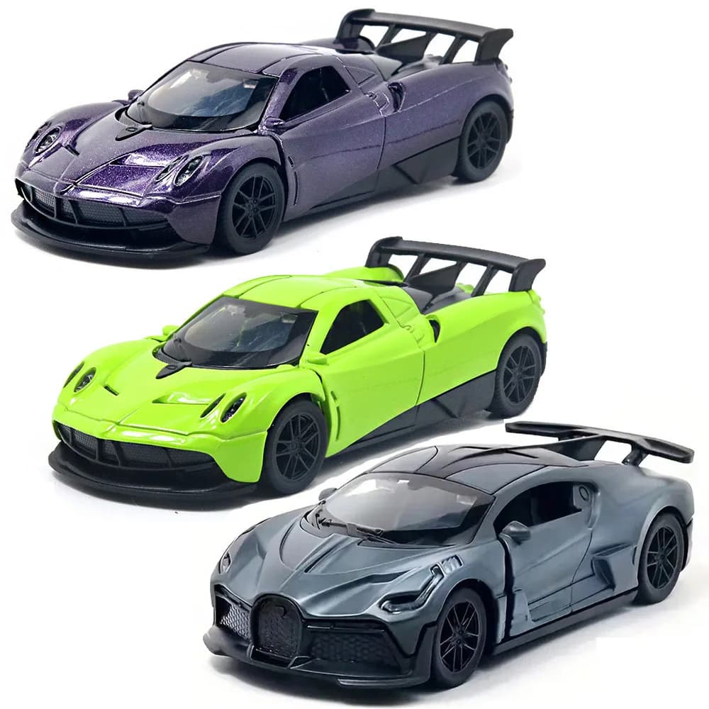 موديل سيارة رياضية محاكاة بمقياس 1:36 من سبائك معدنية مع أبواب وغطاء محرك يفتحان، هدية قابلة للجمع للشباب - 4