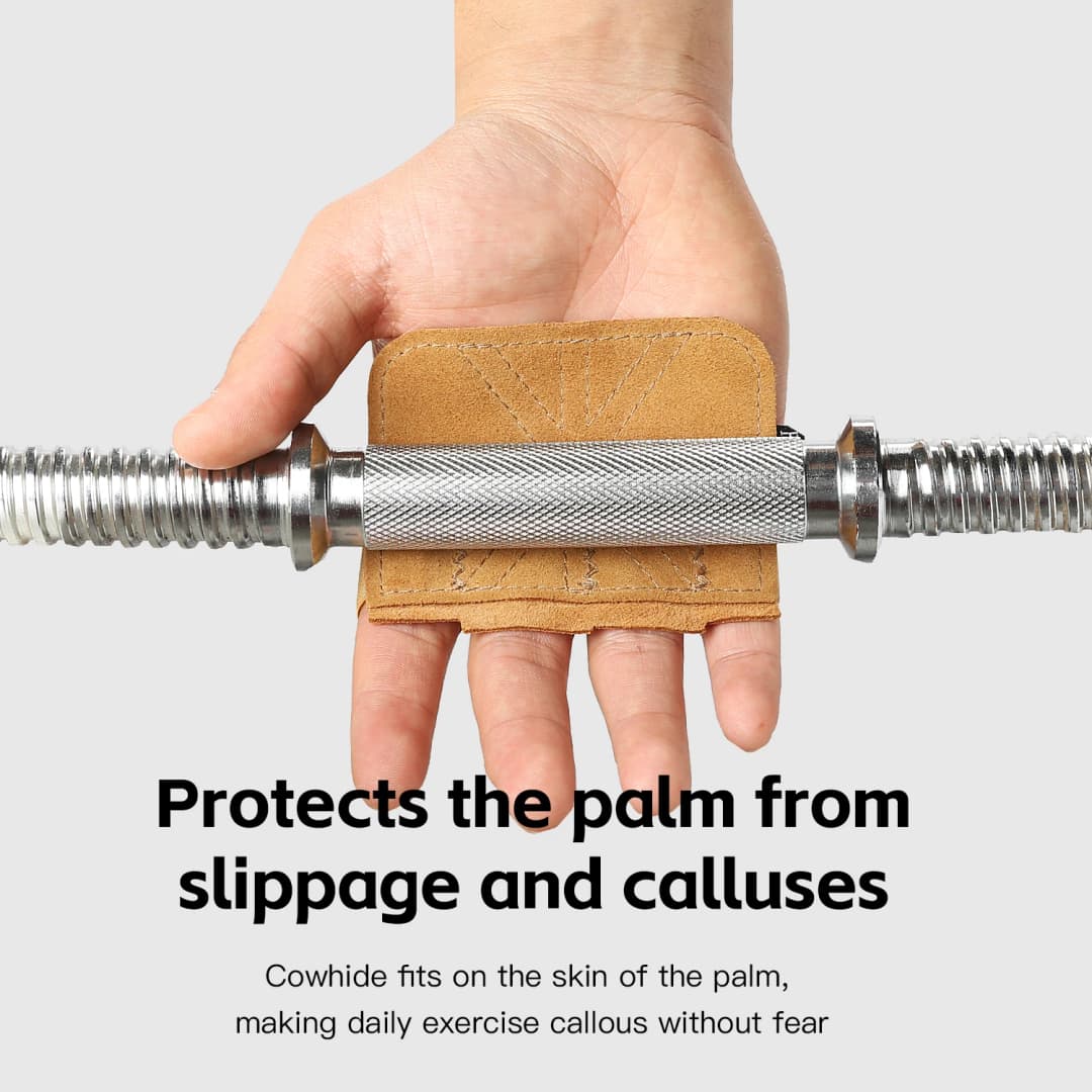 Cowhide weightlifting training gloves with palm protection for men's and women's fitness, gymnastics, grip strength, pull ups, a - 6