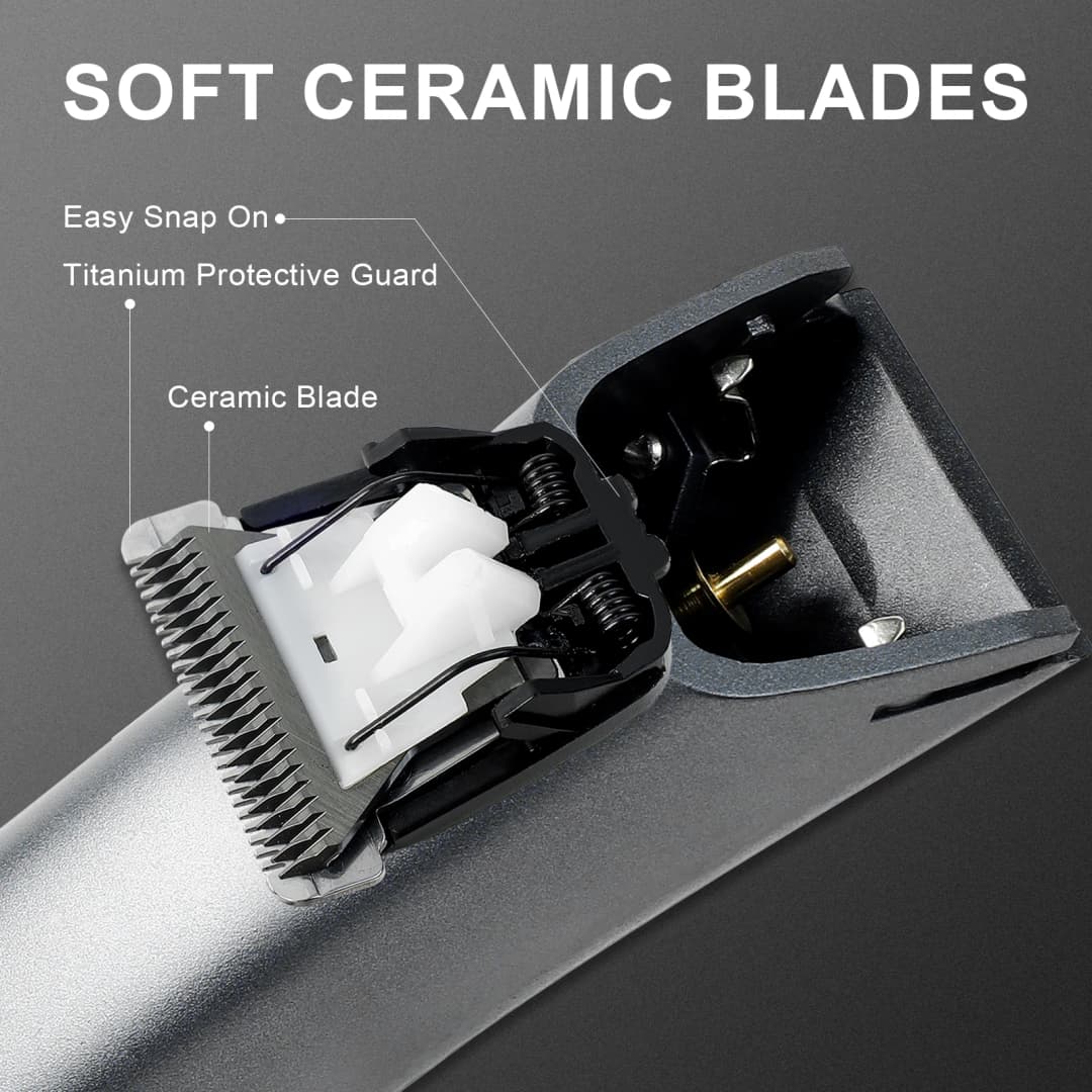 Electric Trimmer for Men's Groin Hair: Versatile Body Groomer and Waterproof Pubic Hair Trimmer with Replaceable Ceramic Blade - 3