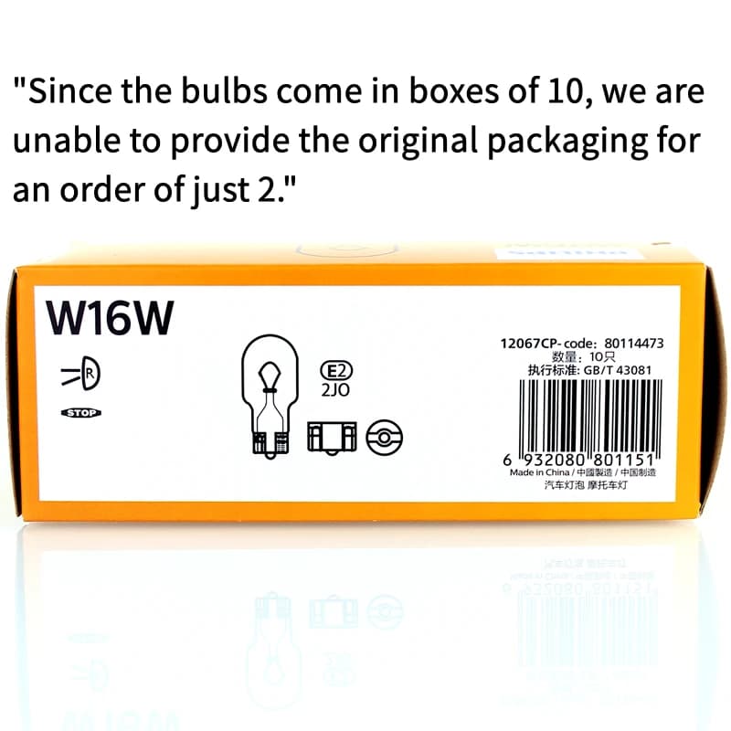 Philips 2 Lamps 12V W16W W2,1x9,5d Vision Original Car Reverse Bulb Brake Lamp Standard Signals Rear Light 12067CP - 5