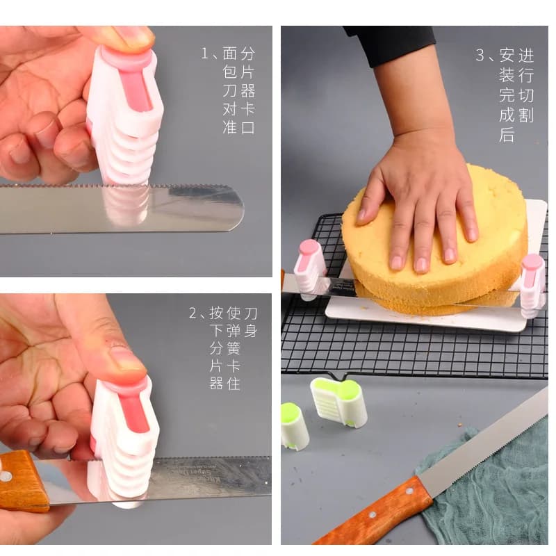 2 Pieces / Set 5 Layers Cut Bread Knife Splitter Toast Slicer Bread Cutter Food-Grade Plastic Cake Bread Cutter - 4