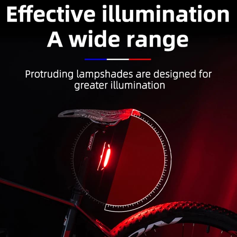 ROCKBROS Bike Tail Light Waterproof Seatpost Warning Bicycle Rear Light MTB Road LED Lamp Tailight USB Charging Cycling Light - 2