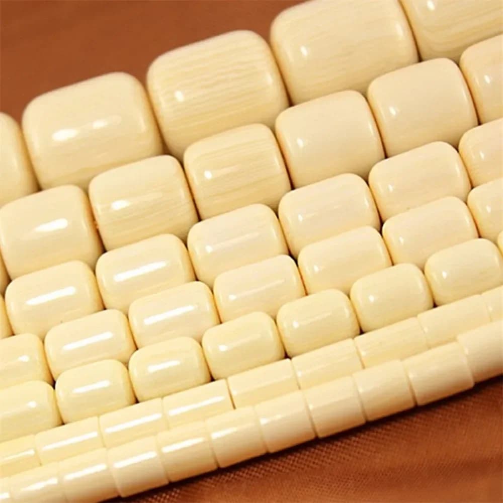6-17MM Ivory Gems Honey Cylinder Resin Beeswax Trendy Abacus Spacer Loose Beads DIY Jewelry Making Necklace Bracelet Crimp - 6