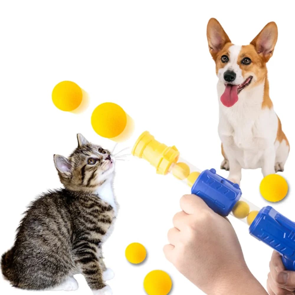 Interactive Cat Toy Ball Dog Aerodynamic Shooter Cats Game EVA Soft Ball Launcher Kitten Toys Launch Training Children Pet Gift - 6