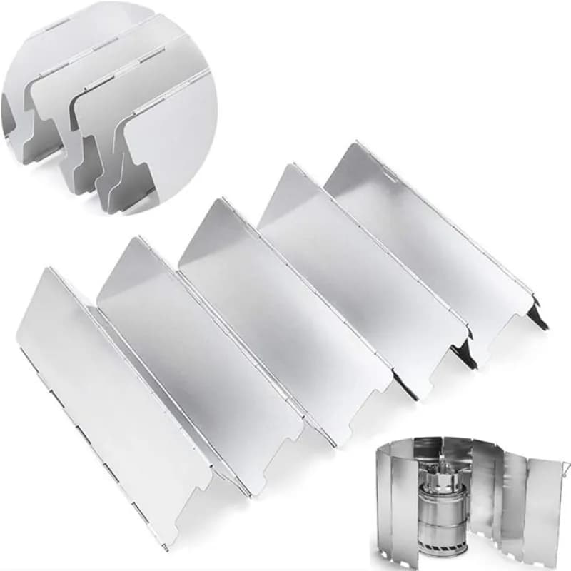 Ultra-Lightweight Aluminum Alloy Wind Shields for Camping Stoves Foldable with Inserts Ideal for Outdoor Cooking and Picnics - 2
