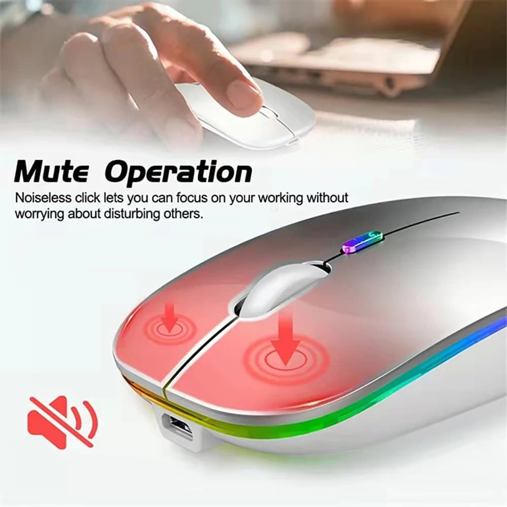 Bluetooth 2.4G USB Wireless Mouse Ergonomic Silent Gaming Mouse Portable Rechargeable RGB Backlight Mouse For Computer Laptop PC