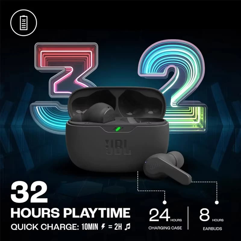 سماعات أذن بلوتوث JBL WAVE BEAM تدعم التطبيق، لاسلكية حقيقية TWS مع إلغاء الضوضاء النشط، سماعات JBL Vibe Beam - 3
