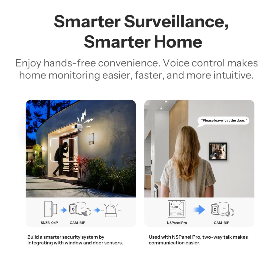 SONOFF CAM-B1P 2K HD Outdoor Smart Security Camera AI Human Detection IP65 Weatherproof Smart Tracking Full-Color Night Vision - 6