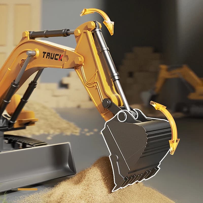 Alloy Remote Control Excavator Toy Car with Lights Sound Effect Electric Excavator Automobile Engineering Vehicle Children Gifts - 5