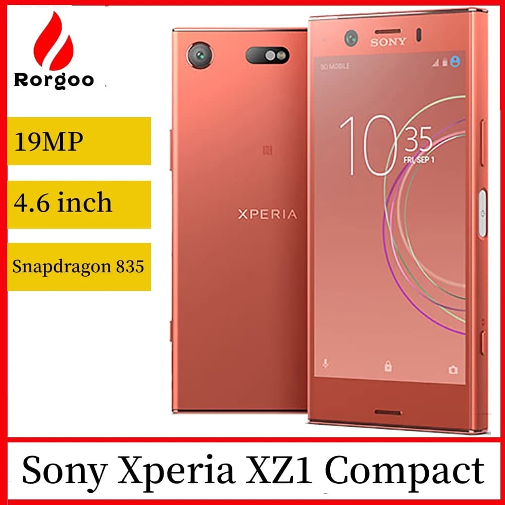 سوني اكسبيريا XZ1 كومباكت G8441 SO-02K هاتف محمول أصلي 4.6 بوصة سنابدراجون ثماني النواة 4GB رام 32GB روم 4G LTE أندرويد