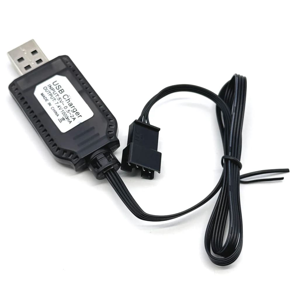 كابل شحن يو إس بي لسيارة قارب ألعاب كهربائية RC، بطارية ليثيوم أيون SM-4P، 7.4V (3.7V x2) - 6