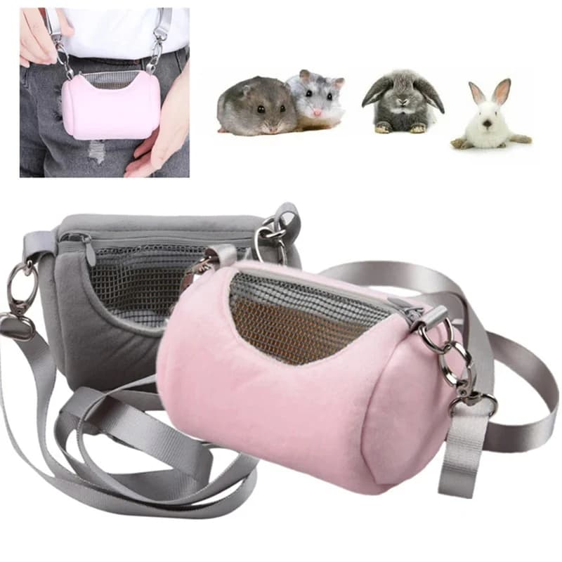 Pet Cage Crossbody Bags Cylinder Design Soft House Travel Portable Squirrel Visible Mesh Hamster Carrier Bag Accessories 2024 - 5
