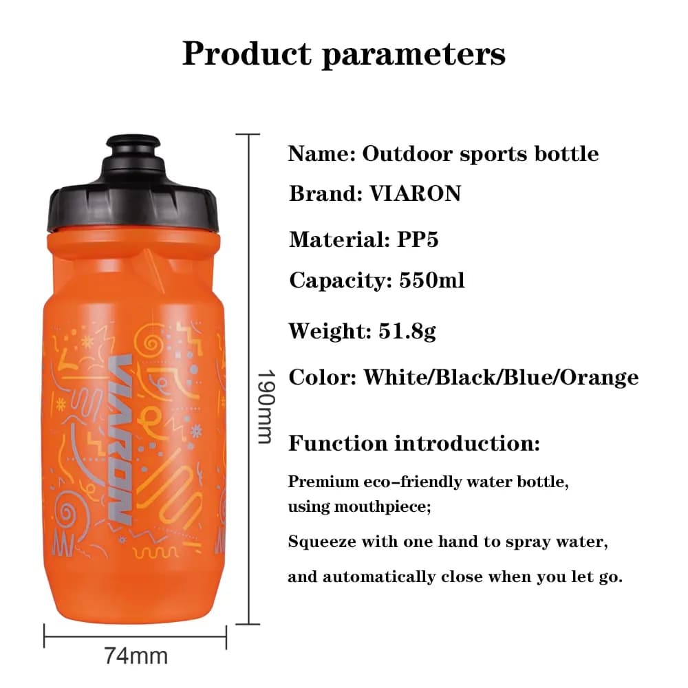 VIARON 550ML Bicycle Water Bottle Road Grade Sports Fitness Running Riding Kettle Leak Proof Drinking Bike Bottle Cage - 2