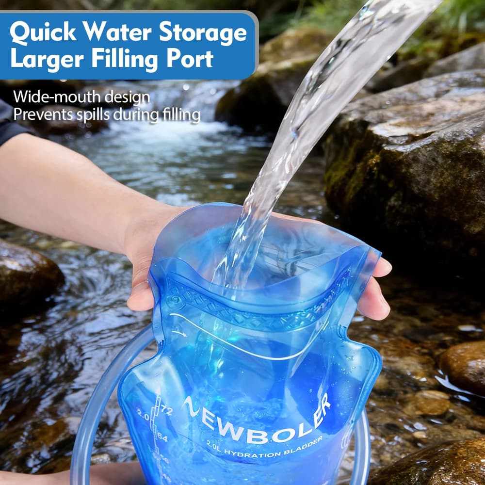 NEWBOLER Water Bag Reservoir Water Replenishment Bag Storage Bag without Bisphenol  1L 1.5L 2L 3L Running Sports Tank Backpack - 6