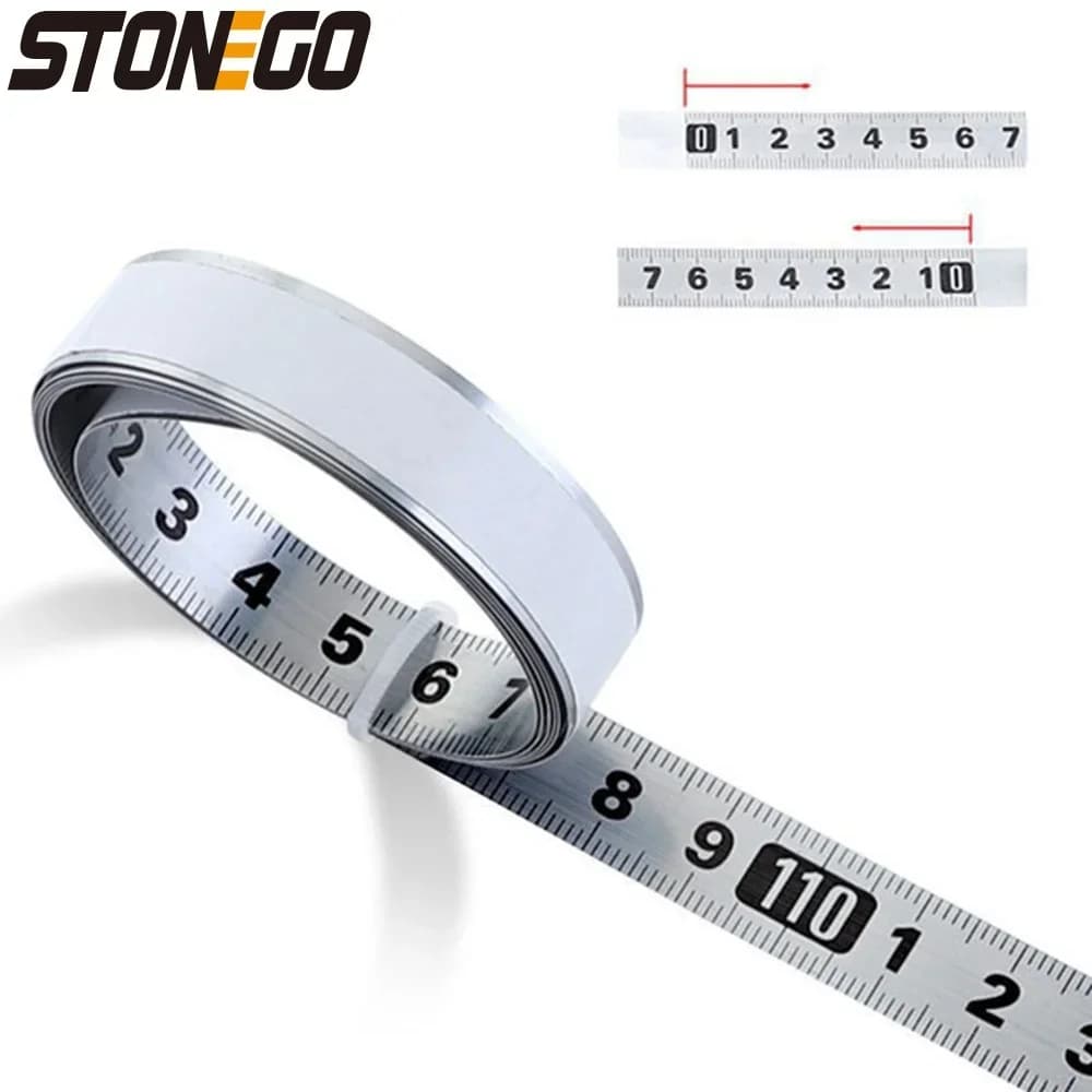 مسطرة لاصقة يمكن تثبيتها على شريط القياس بشريط لاصق، من الفولاذ المقاوم للصدأ، مسطرة ذاتية اللصق - 4