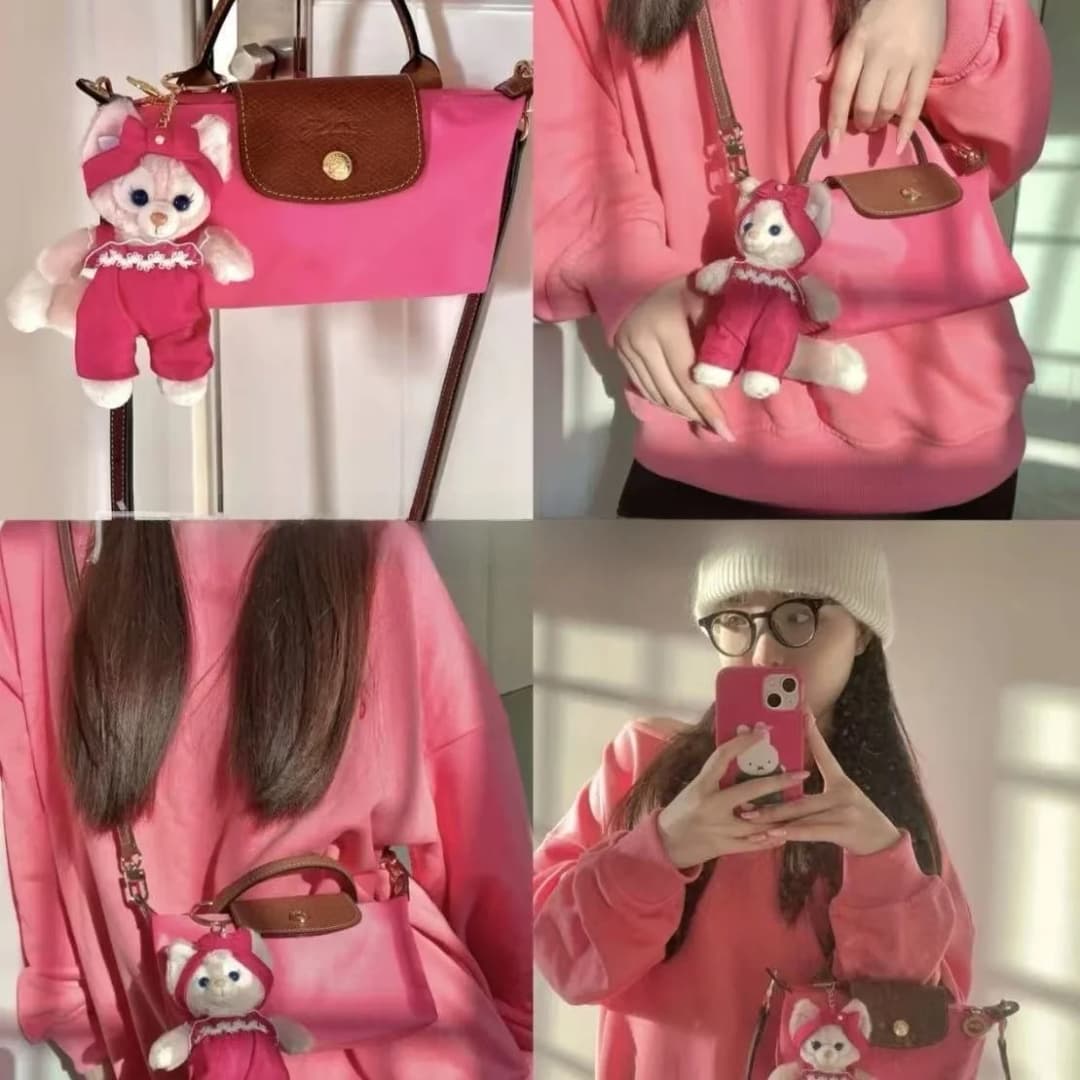 حقيبة كروس صغيرة من النايلون على شكل زلابية مع حزام كتف، حقيبة يد قطرية مزينة، حقيبة تنين فرنسي - 2