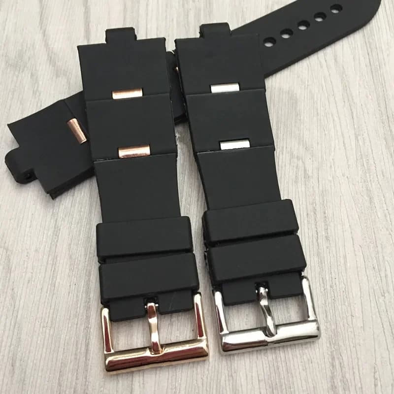 For Bulgari  Rubber Watch Strap with Convex Interface Men's and Women's Soft and Comfortable Watch Accessories 22x8mm 24x8mm - 3