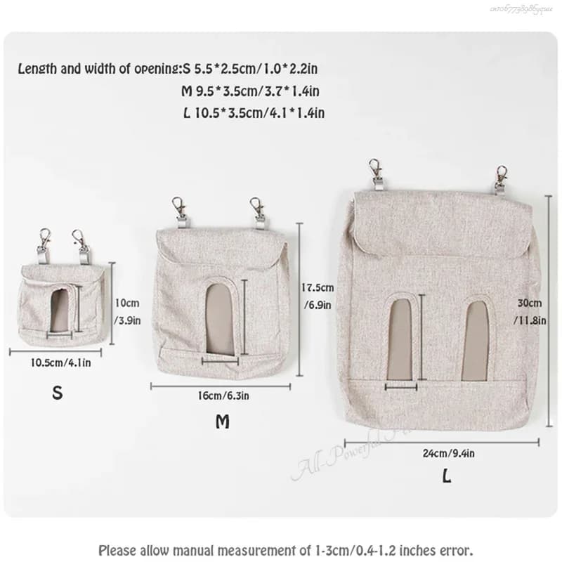 حقيبة تغذية للهامستر والخنازير الغينية، أكياس تخزين العلف، معلقة، مقاومة للعض، للحيوانات الصغيرة والأرانب - 6