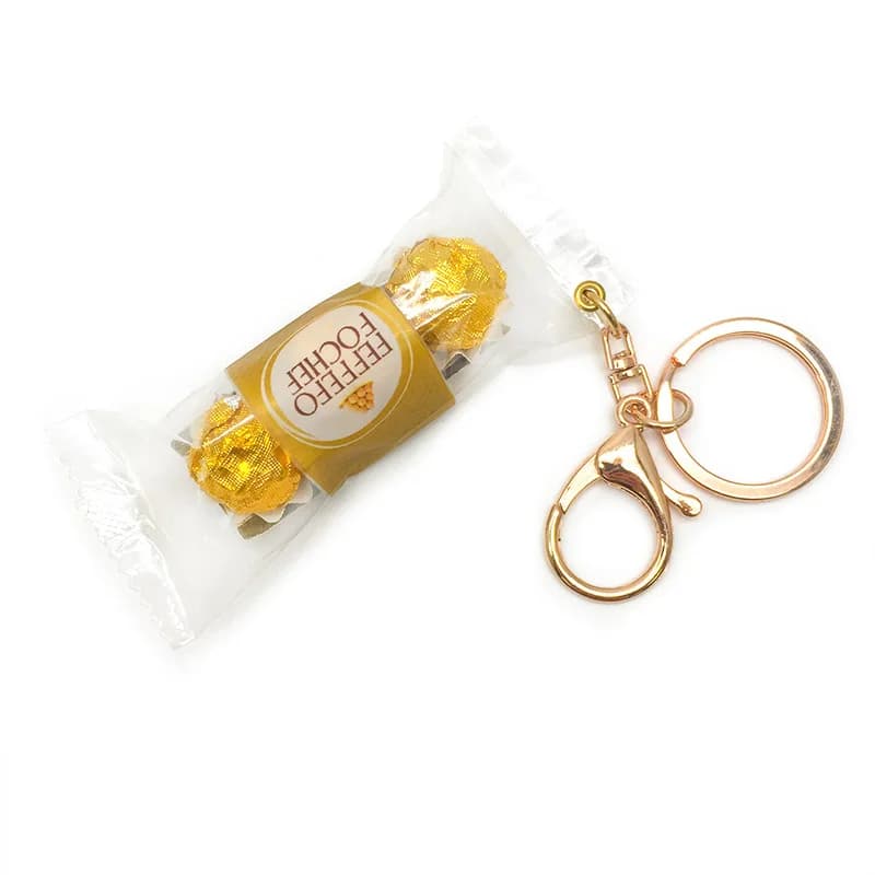 محاكاة الرمال الذهبية الشوكولاته مفتاح سلسلة الغذاء اللعب 3 قطع من الشوكولاته فيرو ساندويتش الشوكولاته متعة معلقة - 6