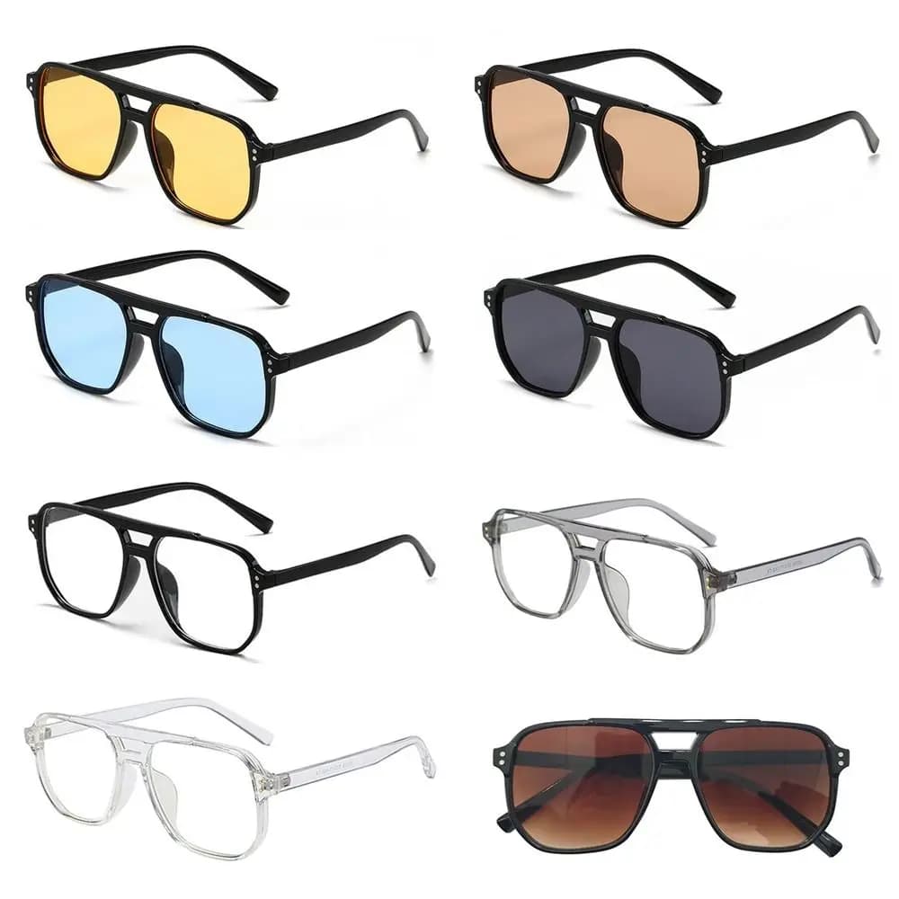 Punk Square Frame Sunglasses Anti-UV Travel Accessories Black Shades Glasses Beach Eye Protection Retro Sunglasses for women men