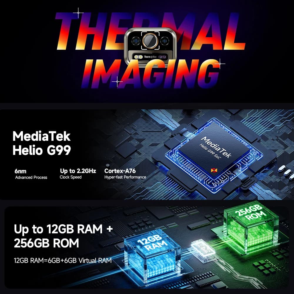 هاتف Ulefone Armor 25T 4G متين بنظام Android 14 33 واط 50 ميجابكسل + 64 ميجابكسل كاميرا ليلية NFC هاتف ذكي مقاوم للماء 6.78 بوصة 120 هرتز ذاكرة قراءة فقط 256 جيجابايت إصدار عالمي - 6