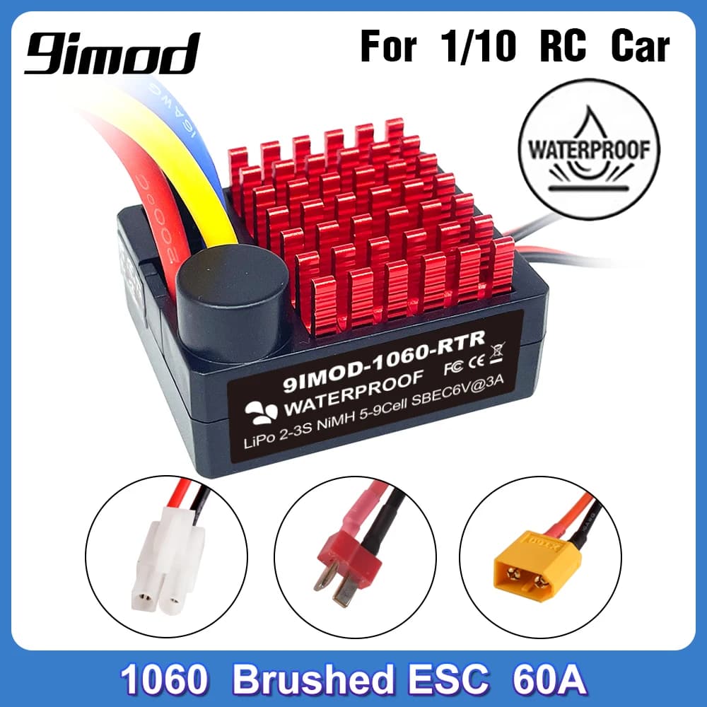 9IMOD 60A Brushed Fahrregler Fahrtenregler Speed Controller ESC für 1/10 RC Car - 2