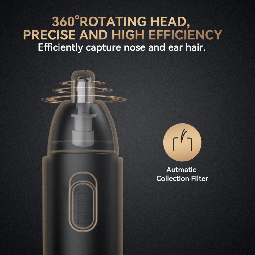 MAXGROOM Nose Hair Trimmer for Men Rechargeable 360 Rotating Dual-Blade Electric Shaver Eyebrows Nose Hair Trimmer Painless Safe - 4