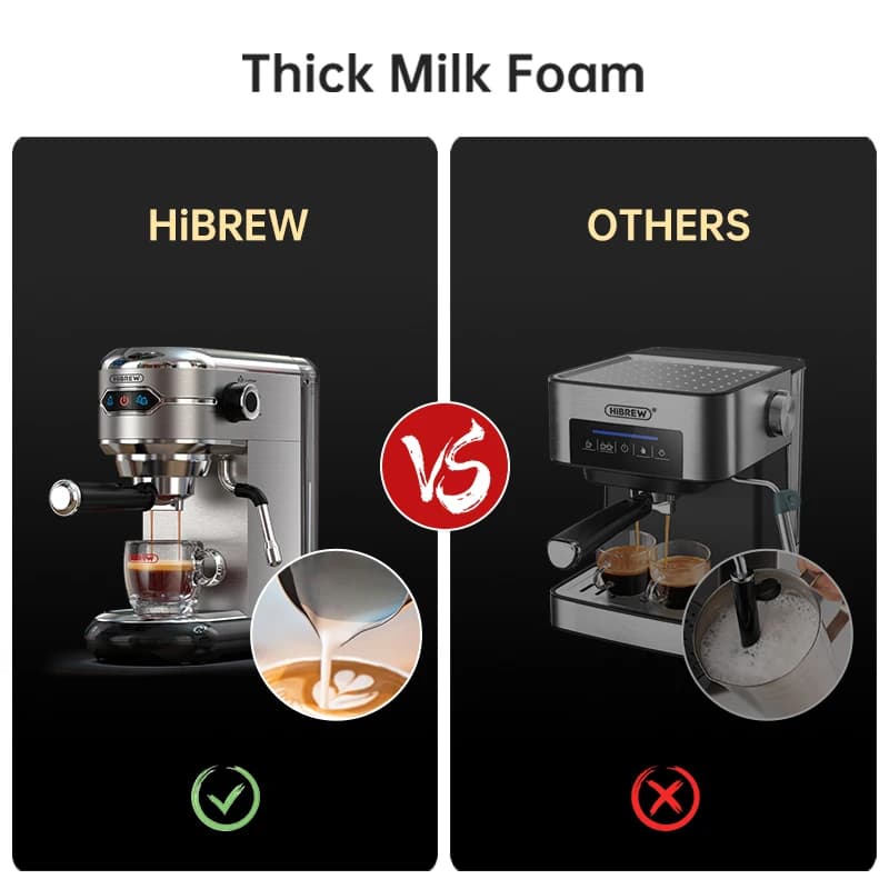 HiBREW Coffee Maker Cafetera 20 Bar Inox Semi Automatic Super Slim ESE POD& Powder Espresso Cappuccino Machine Hot Water H11 - 3
