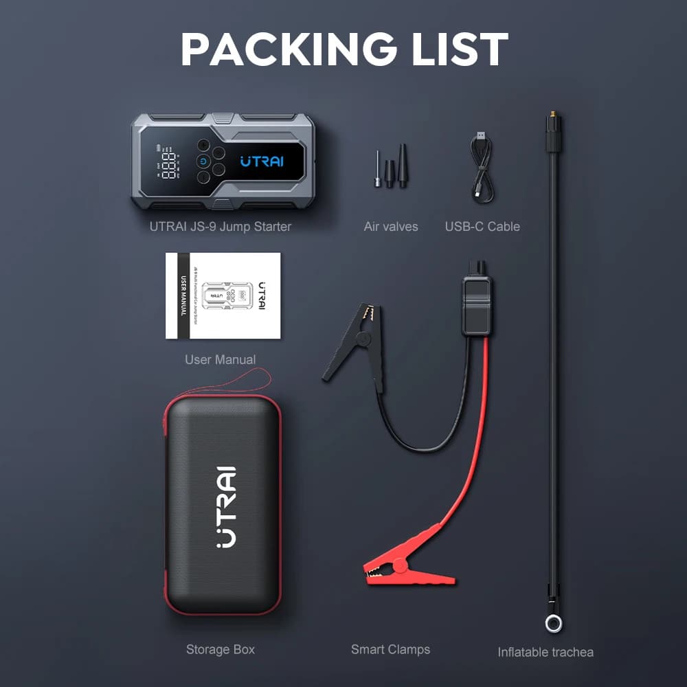 UTRAI 1500A جهاز بدء تشغيل السيارة المحمول مع بنك طاقة، مضخة هواء 150PSI، معزز بطارية الطوارئ 2024 - 6