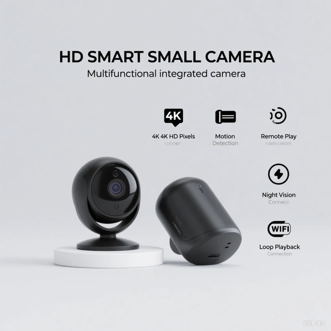 كاميرا مراقبة منزلية ذكية صغيرة، رؤية ليلية ملونة، عالية الدقة، واي فاي، مقاومة للماء، كشف الحركة