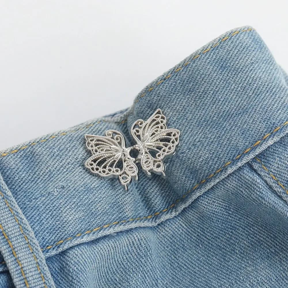 Exquisite Nail-free Butterfly Button Adjuster Invisible Cat Waist Buckle Wing Pants Tightener Unisex - 5