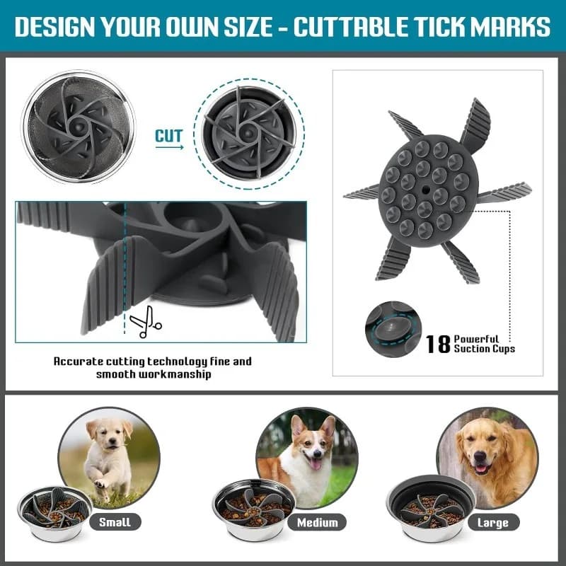 Pet Feeder Plugin Powerful Suction Cup Slow Food Anti Choking Bowl Convenient Easy Clean Extended Dogs Eating Time Pet Supplies - 3