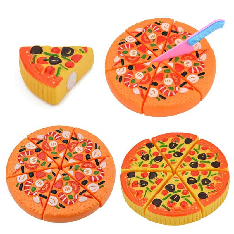 Kids Simulation Food Kitchen Toy Pretend Play Pizza with Cutter Children Interactive Toys Birthday Gifts for Boys And Girls TMZ